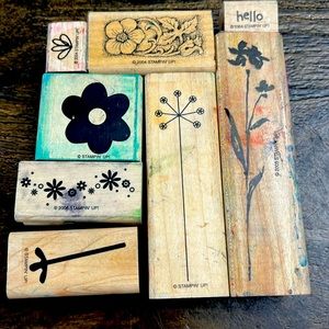 Mixed Lot of 8 Wooden Stamps